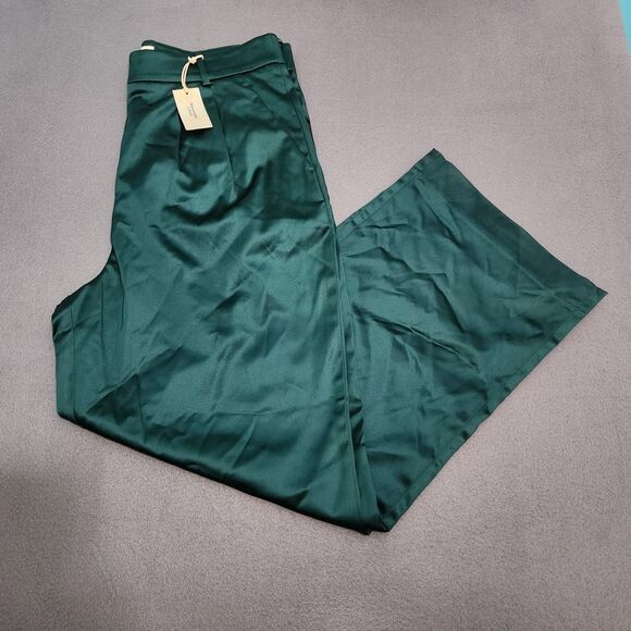 Abercrombie & Fitch Pants - Abercrombie & fitch Satin Pants Women 14 Ultra High Rise Wide Leg NWT